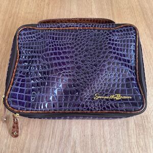 Samantha Brown Purple Croc Embossed Travel Organizer Case